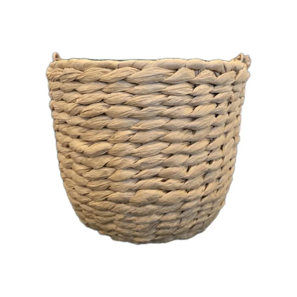 New Large Farmhouse Woven Rattan Pink Bunny Easter Basket W/ Ears Kids Girl